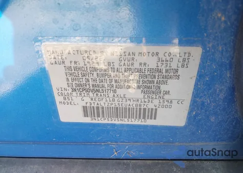 2022 Nissan Kicks Sr Xtronic Cvt from USA, damaged, VIN 3N1CP5DV5NL517710